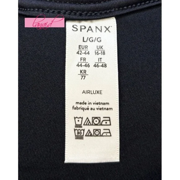 Spanx AirEssentials Sleeveless Jumpsuit Classic Navy Romper Open Back Wide Leg L - Picture 12 of 14